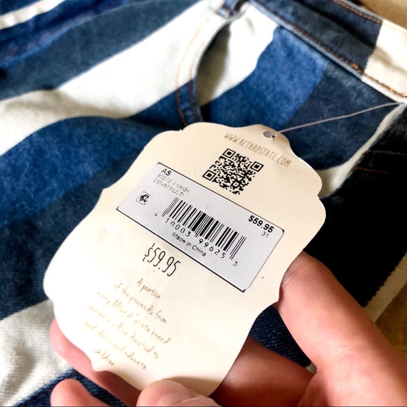 NEW Altar’d State Striped Denim Shorts - Picture 4 of 8